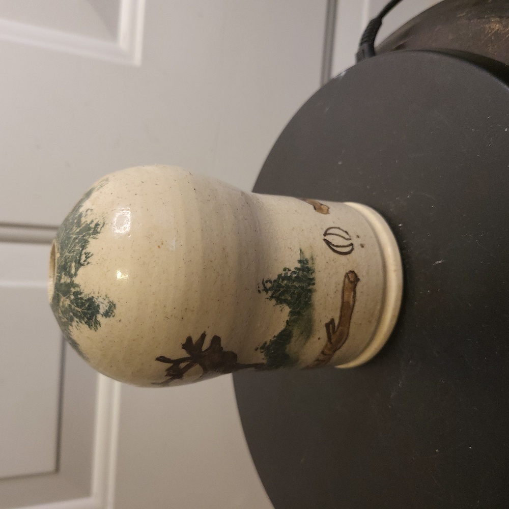 Vintage Ceramic Pottery Vase Beehive Shape w/ Deer & Trees - Picture 6 of 9